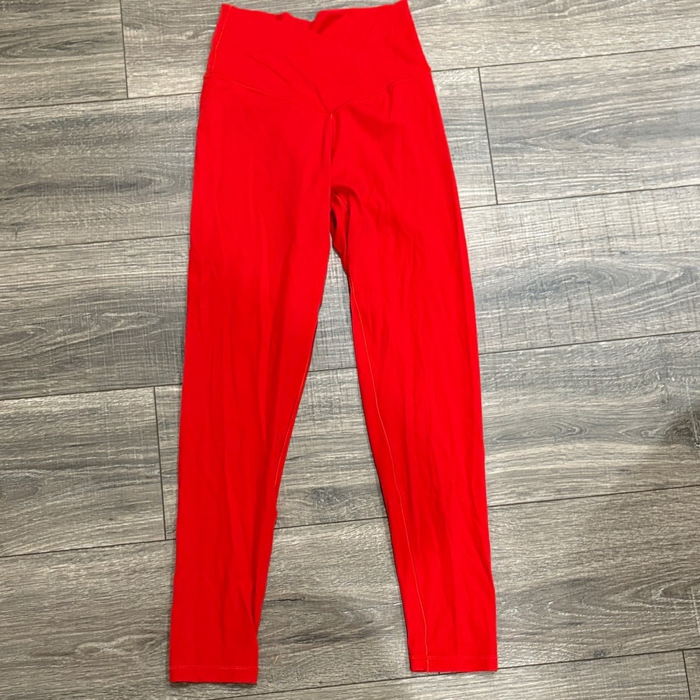 Aerie offline real me high waisted crossover leggings - size medium - red